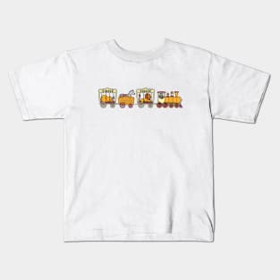 Cartoon Circus Train with Lion, Zebra & Bear Kids T-Shirt